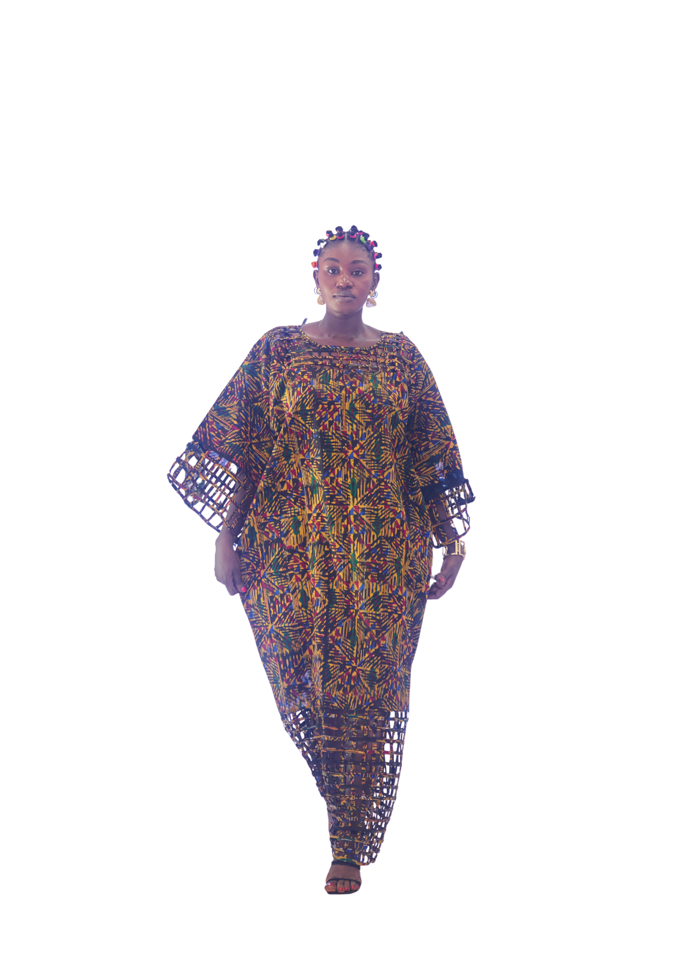 Handmade Tie Dye Cotton Mesh Kaftan