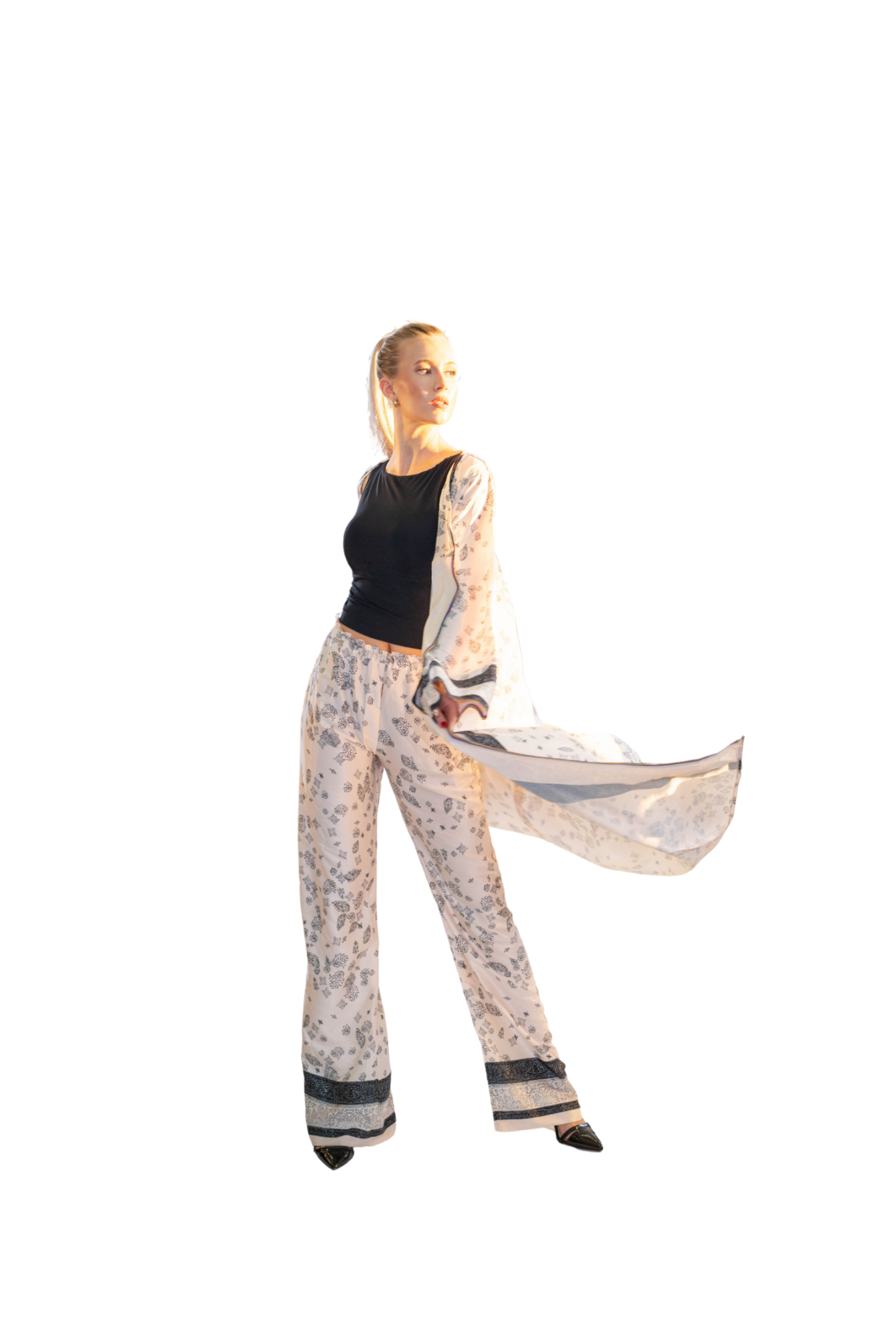 Luxury Patterned Silk Two Piece