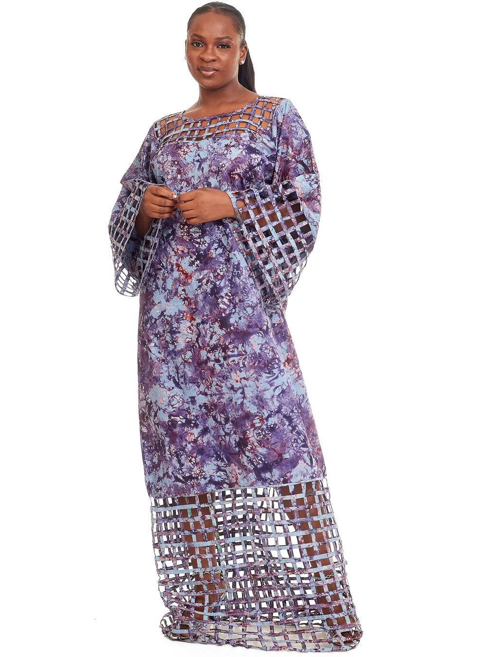 Handmade Tie Dye Cotton Mesh Kaftan