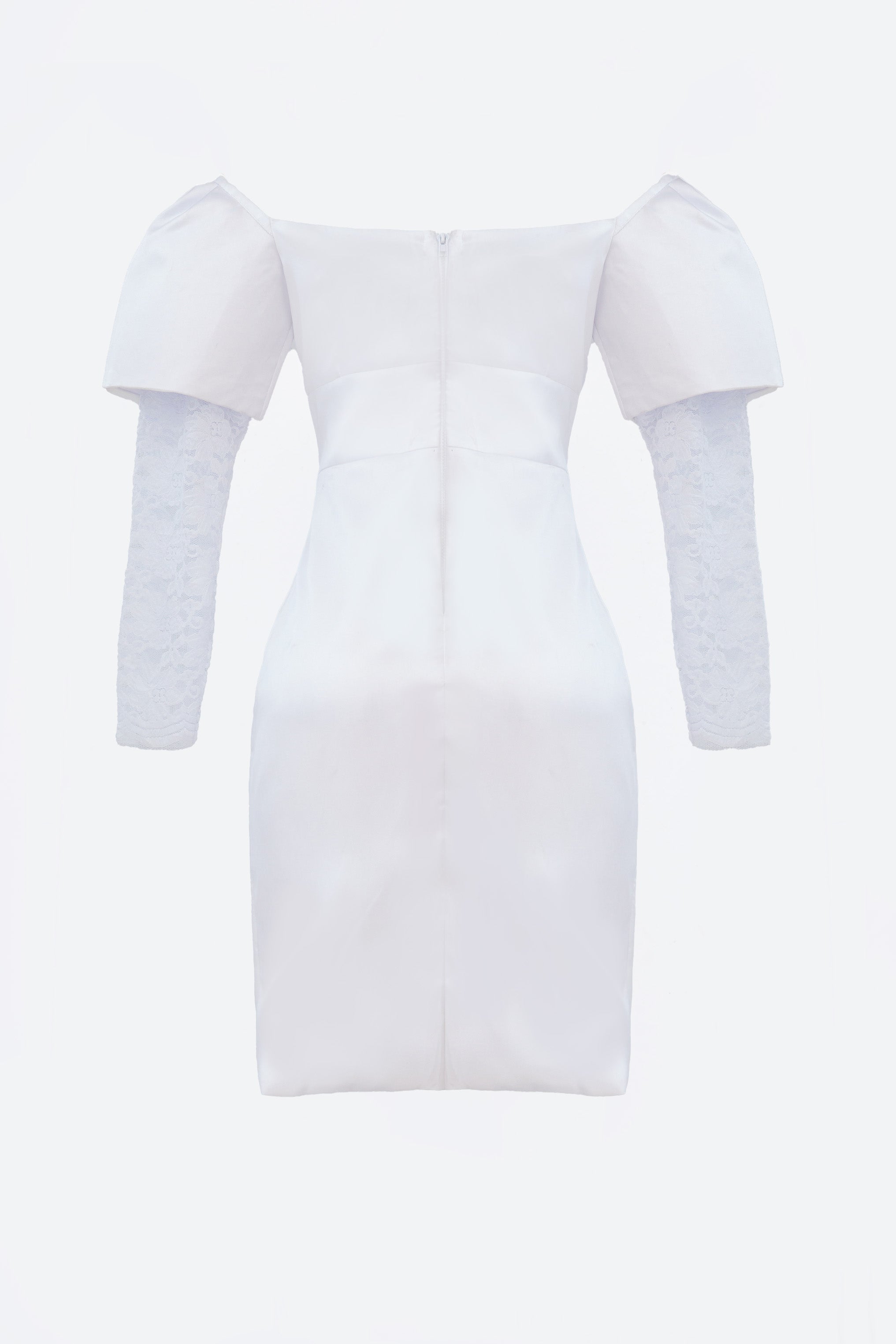 White Puff Sleeve Midi Dress