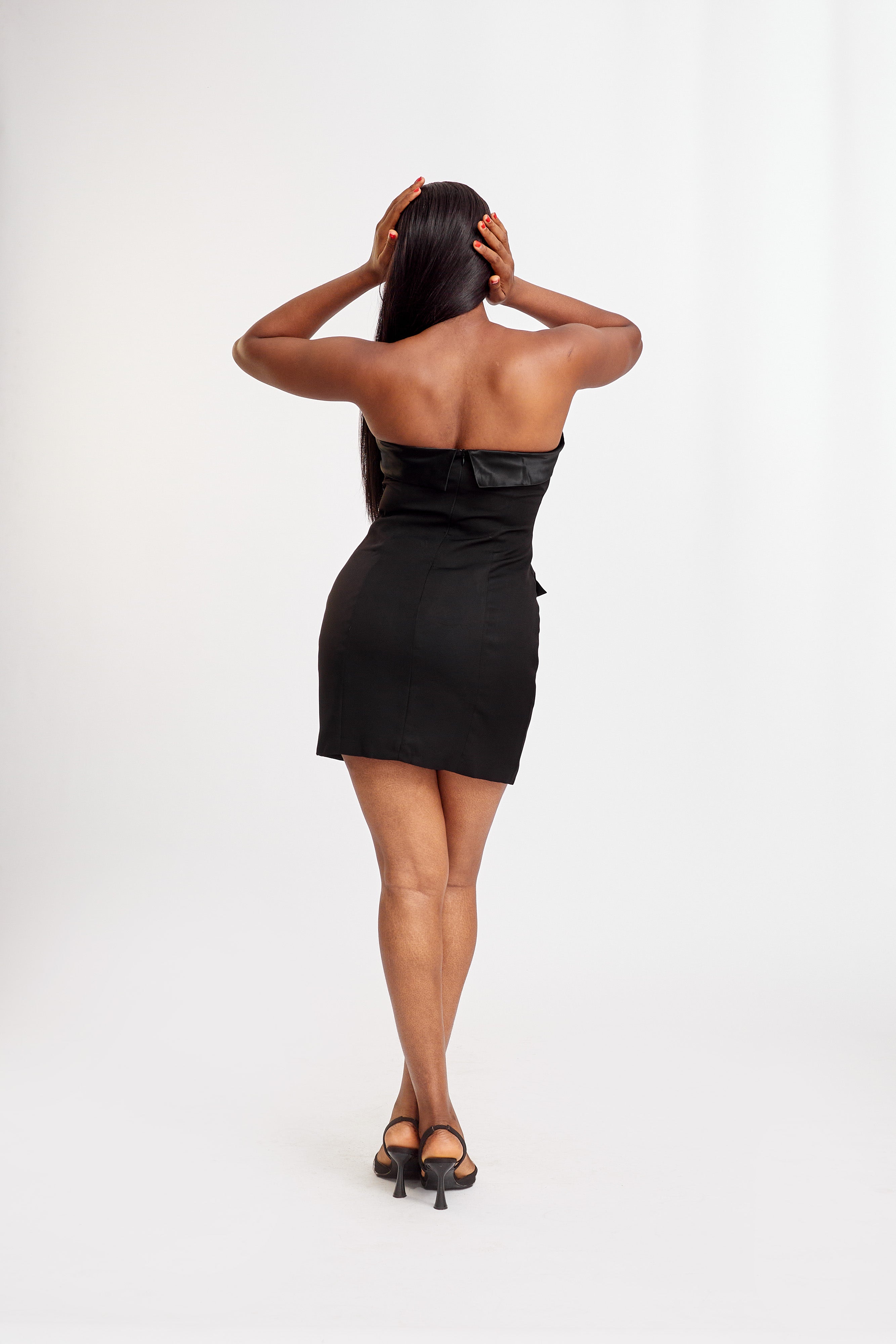 Strapless Tuxedo Mini Dress
