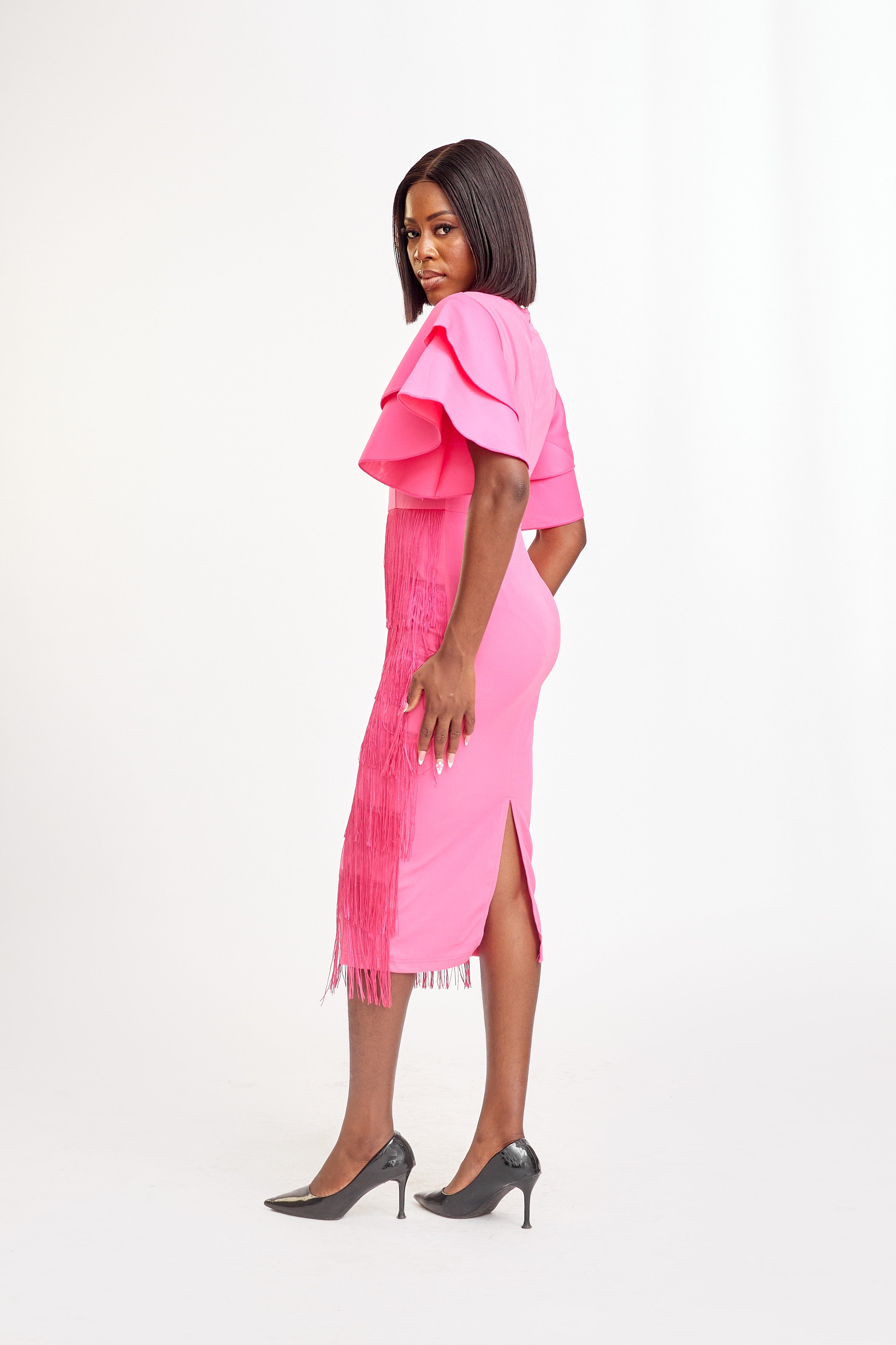 Pink Fringe Dress