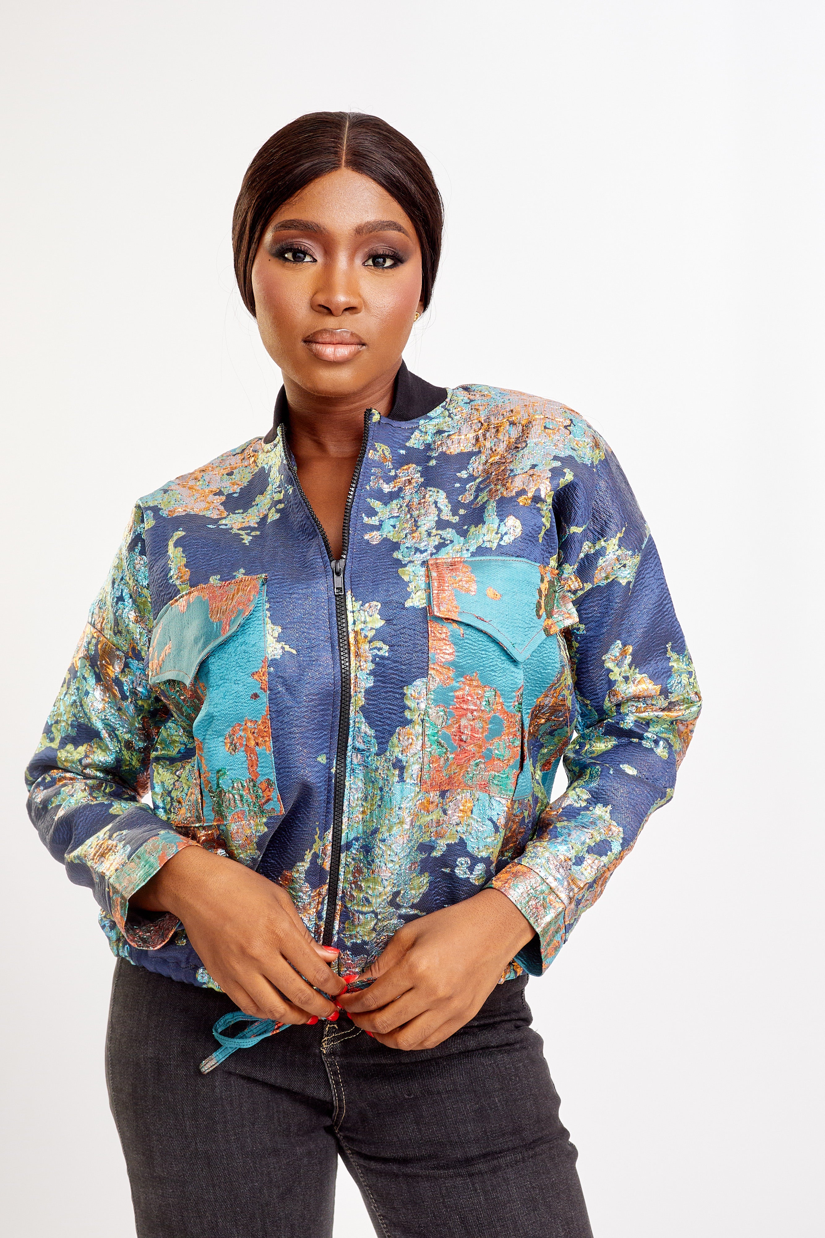 Jacquard Bomber Jacket