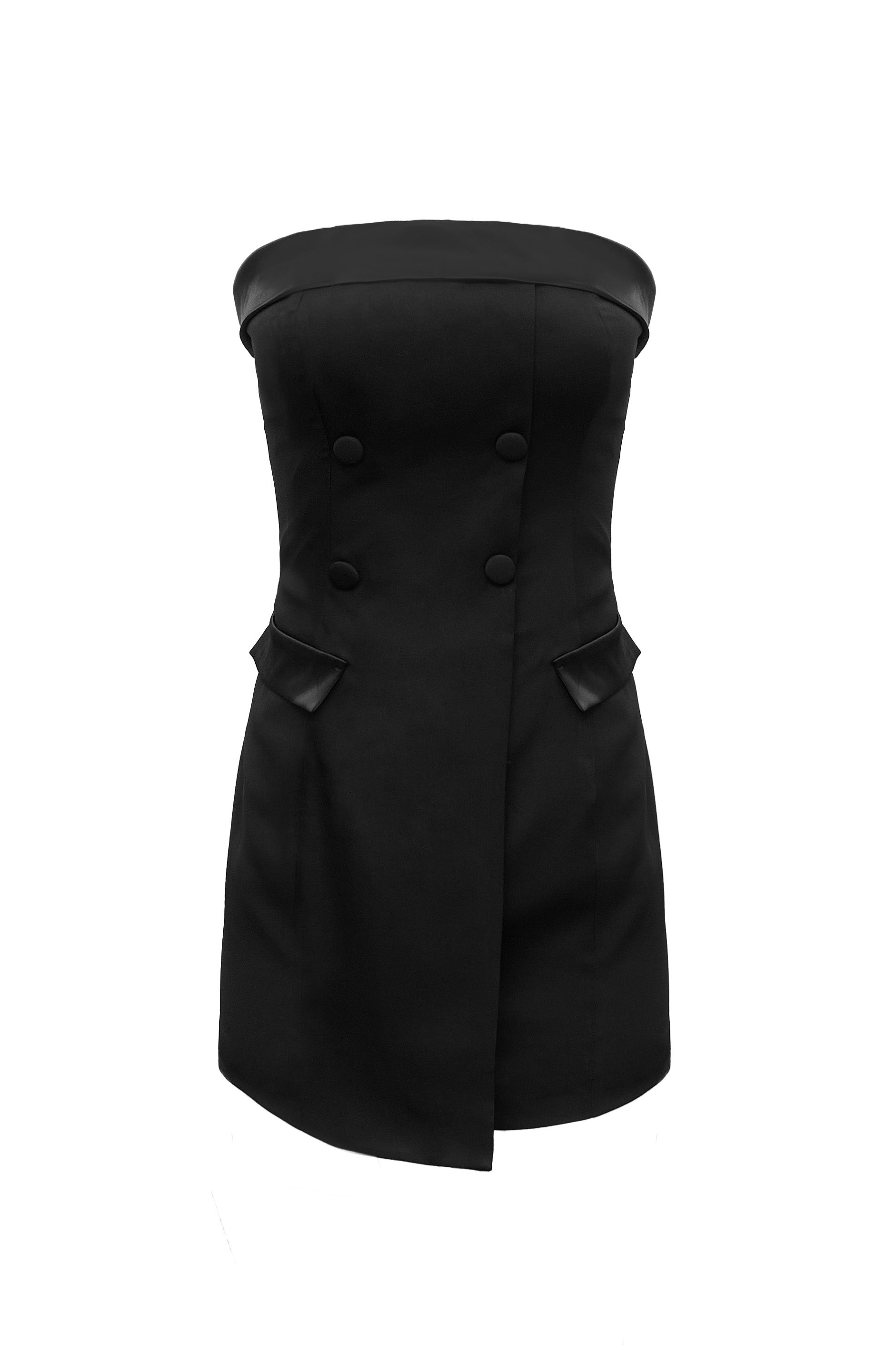 Strapless Tuxedo Mini Dress