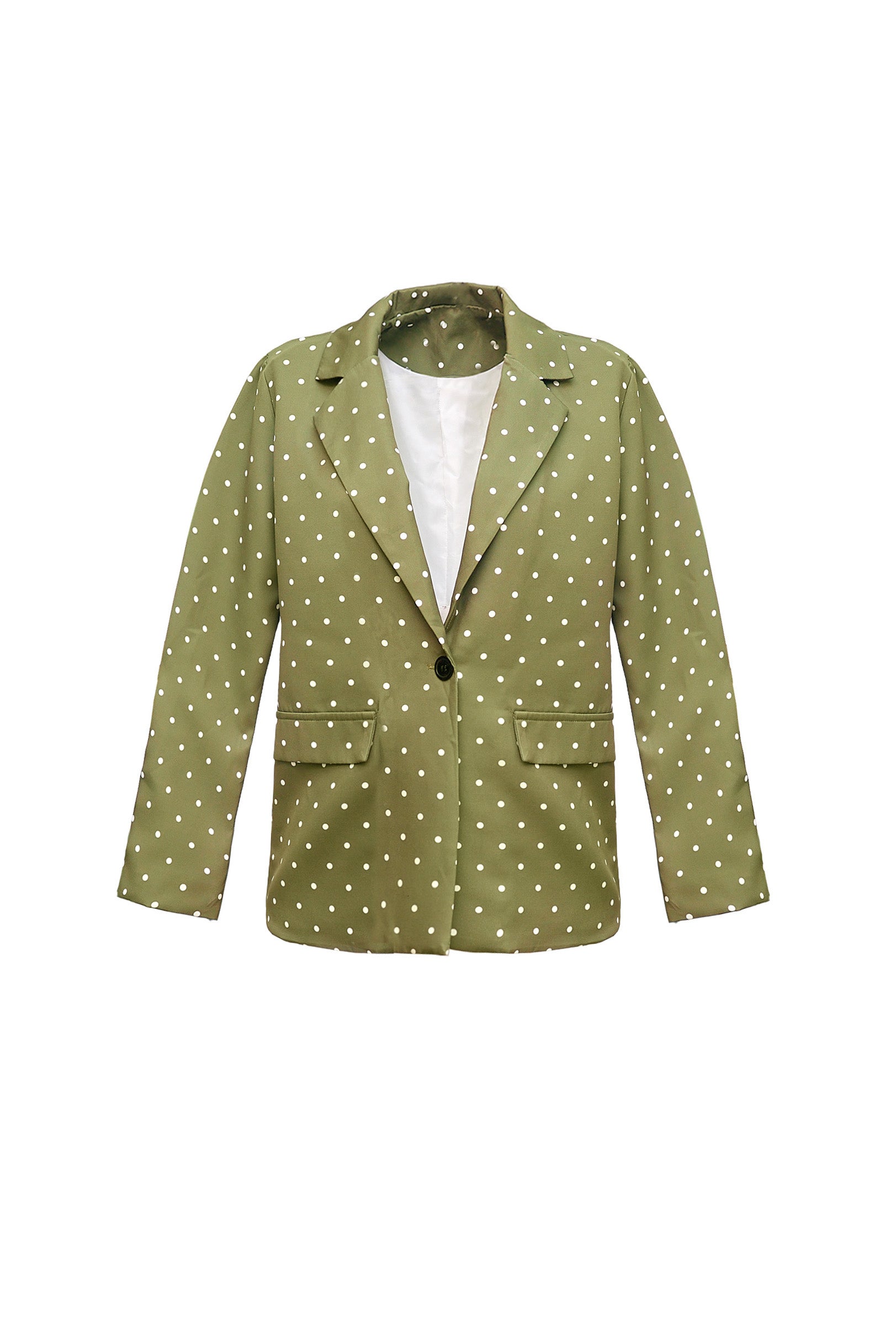 Olive Green Polka Dot Blazer