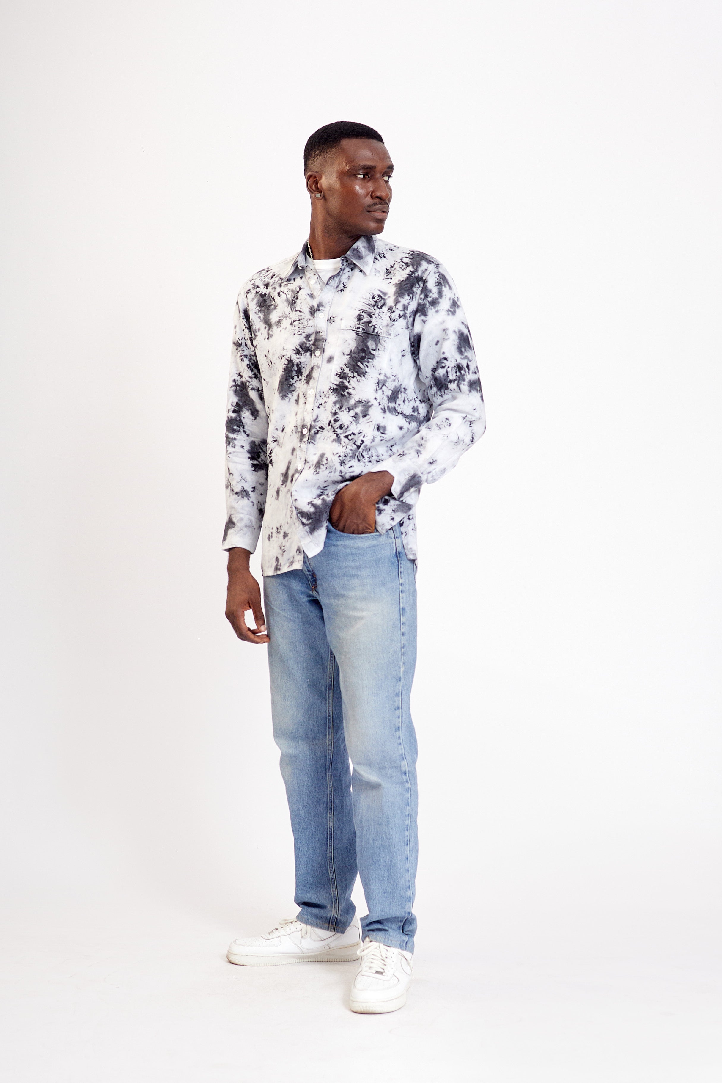 Linen Handmade Tie-Dye Shirt