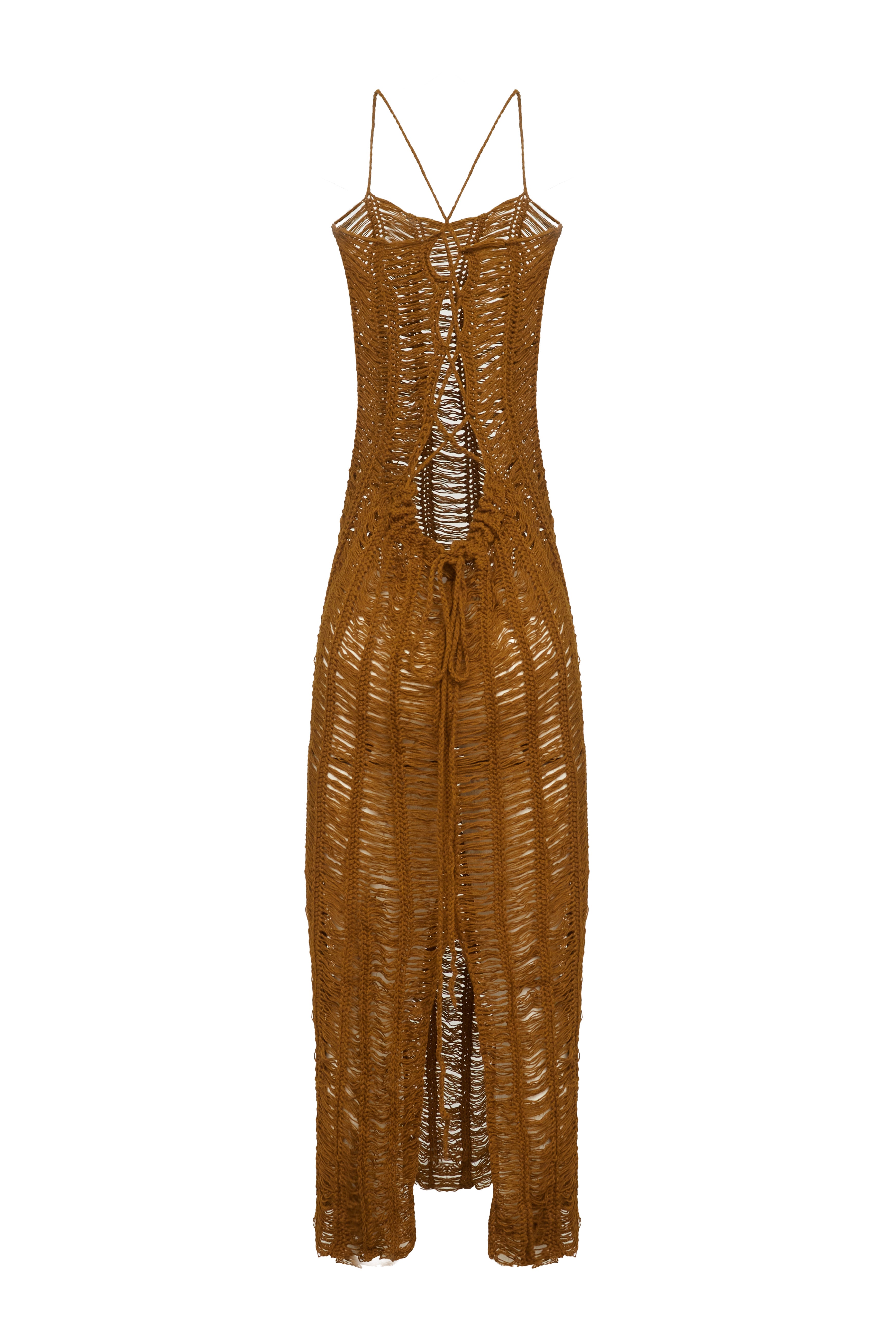 Rust Handwoven Crotchet Dress