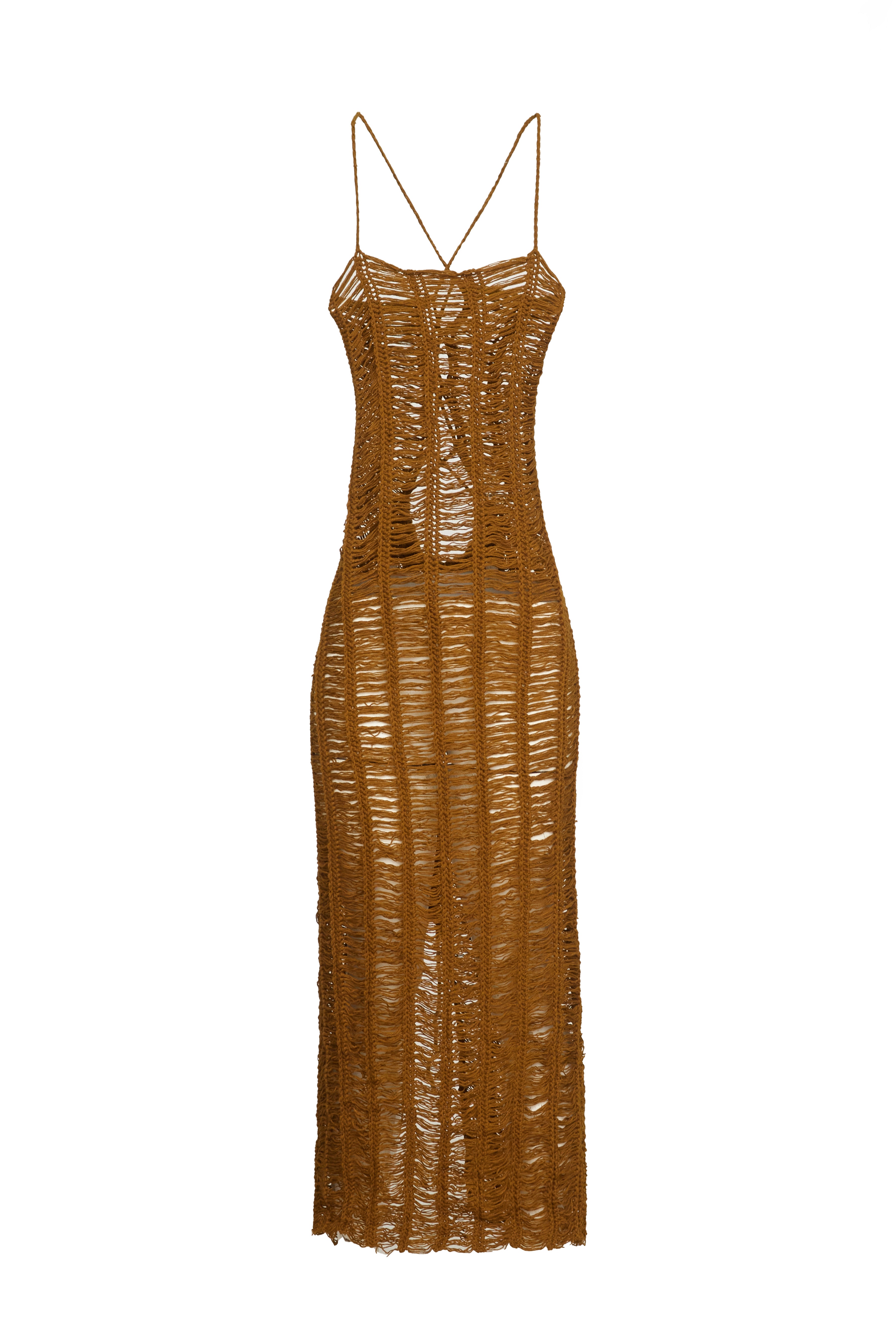 Rust Handwoven Crotchet Dress