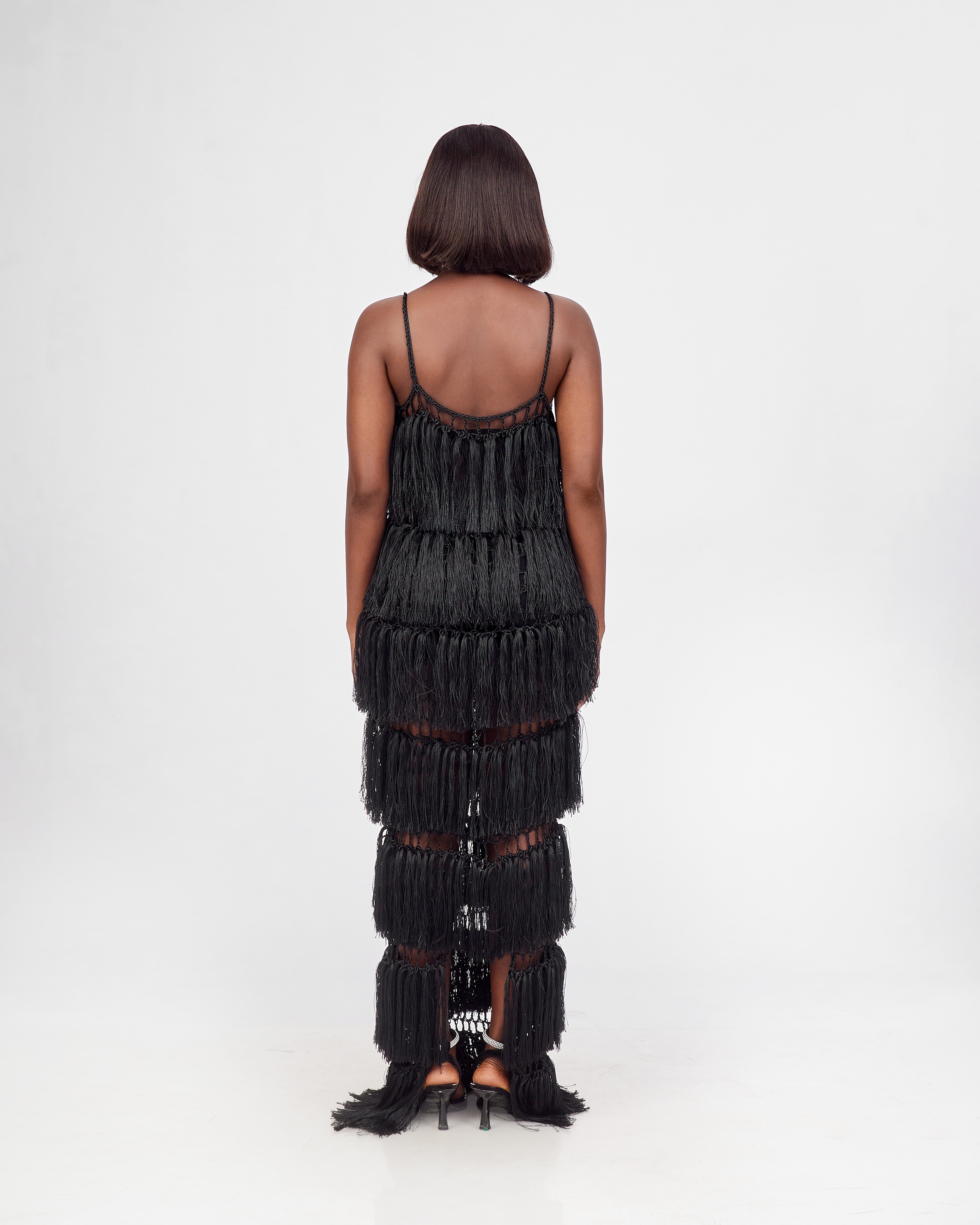 Handmade Twine Fringe Maxi Dress