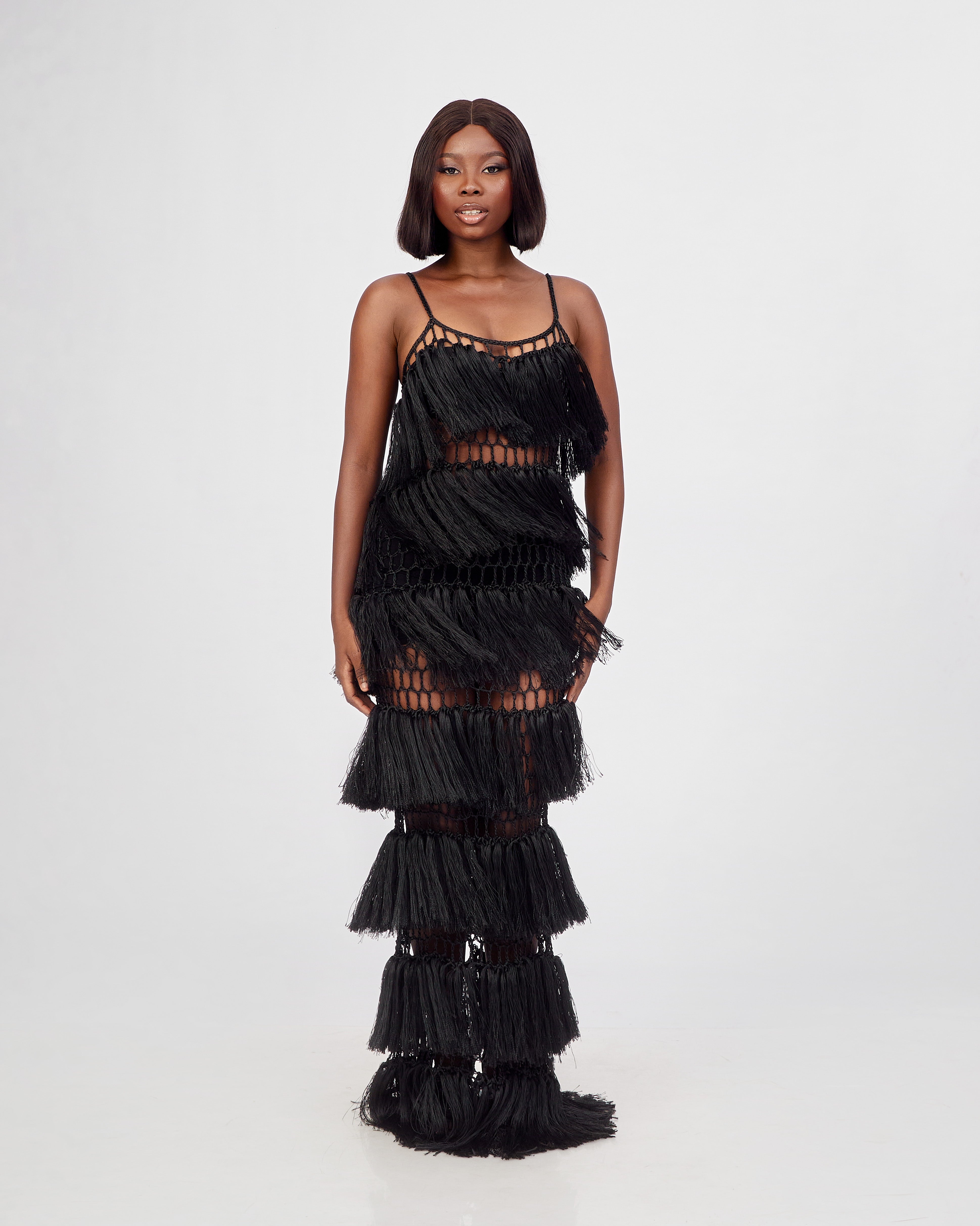 Handmade Twine Fringe Maxi Dress